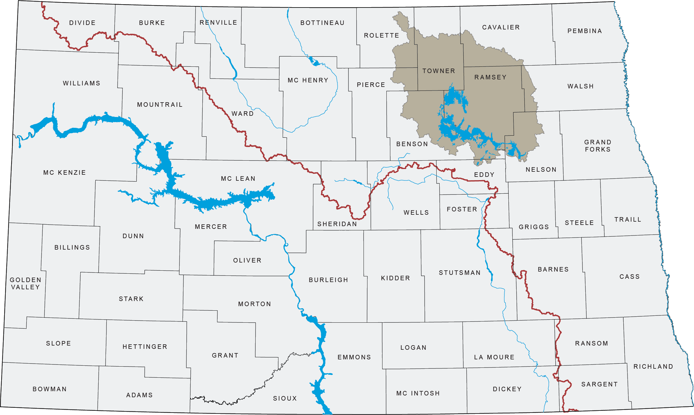 Devils Lake North Dakota Map ND State Water Commission
